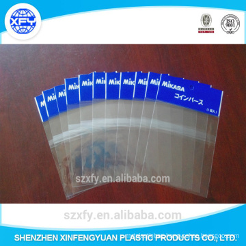 Self Adhesive Transparent Plastic Bag with Header